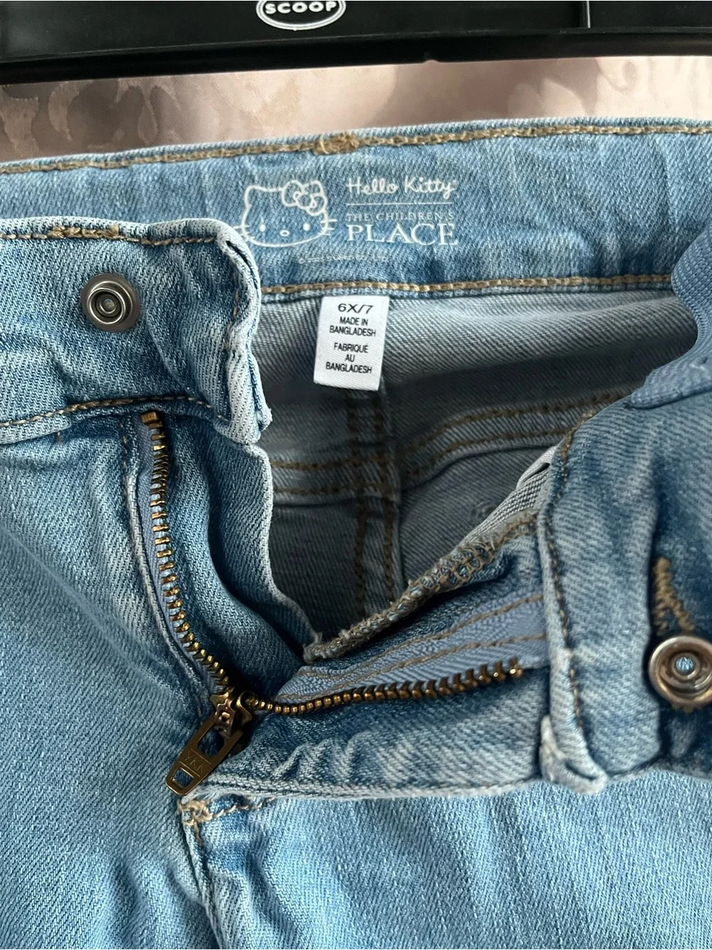 The Children's Place Light Blue Jeans with Hello Kitty Patch
